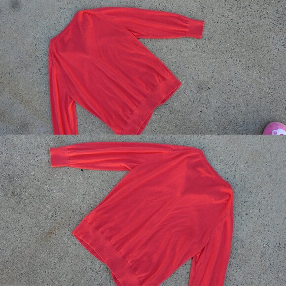 J.Crew M The Clare 100% Cotton Red Cardigan - Picture 5 of 7